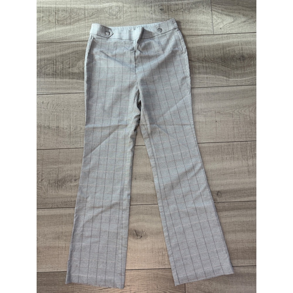 Rafaella Grey Glen Plaid Pull On Dress Pants Womens 8‎ Stretch Office